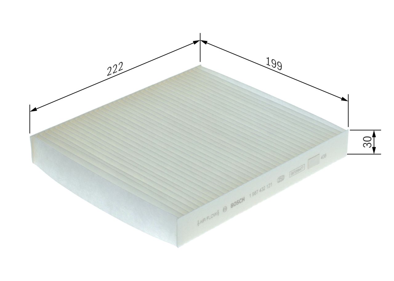 Filter, Innenraumluft “BOSCH Partikelfilter , 222 mm, 199 mm”