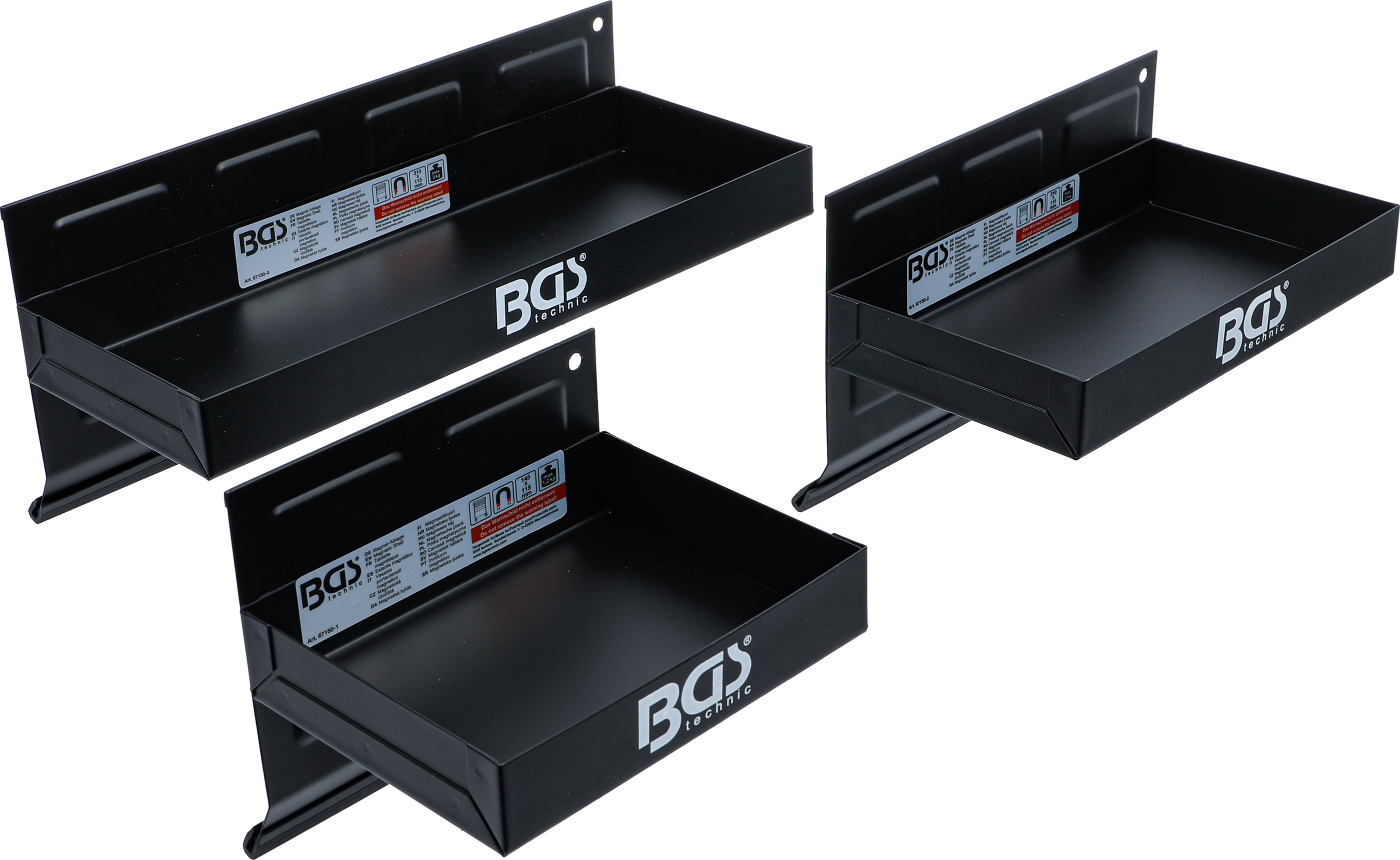 BGS Magnet-Ablagen-Satz | 150 / 210 / 310 mm | 3-tlg.