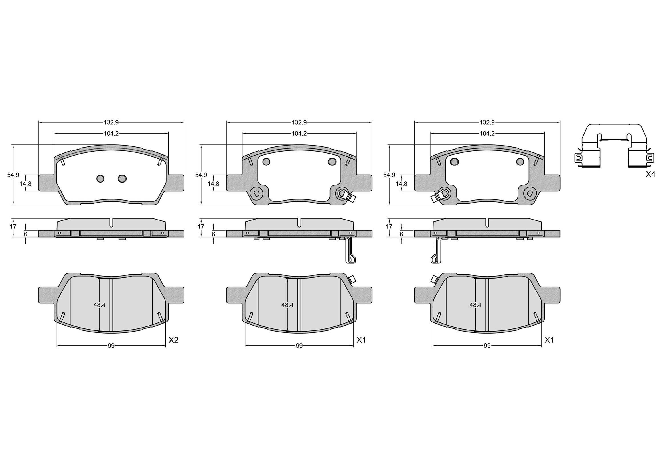 Bremsbelagsatz, Scheibenbremse