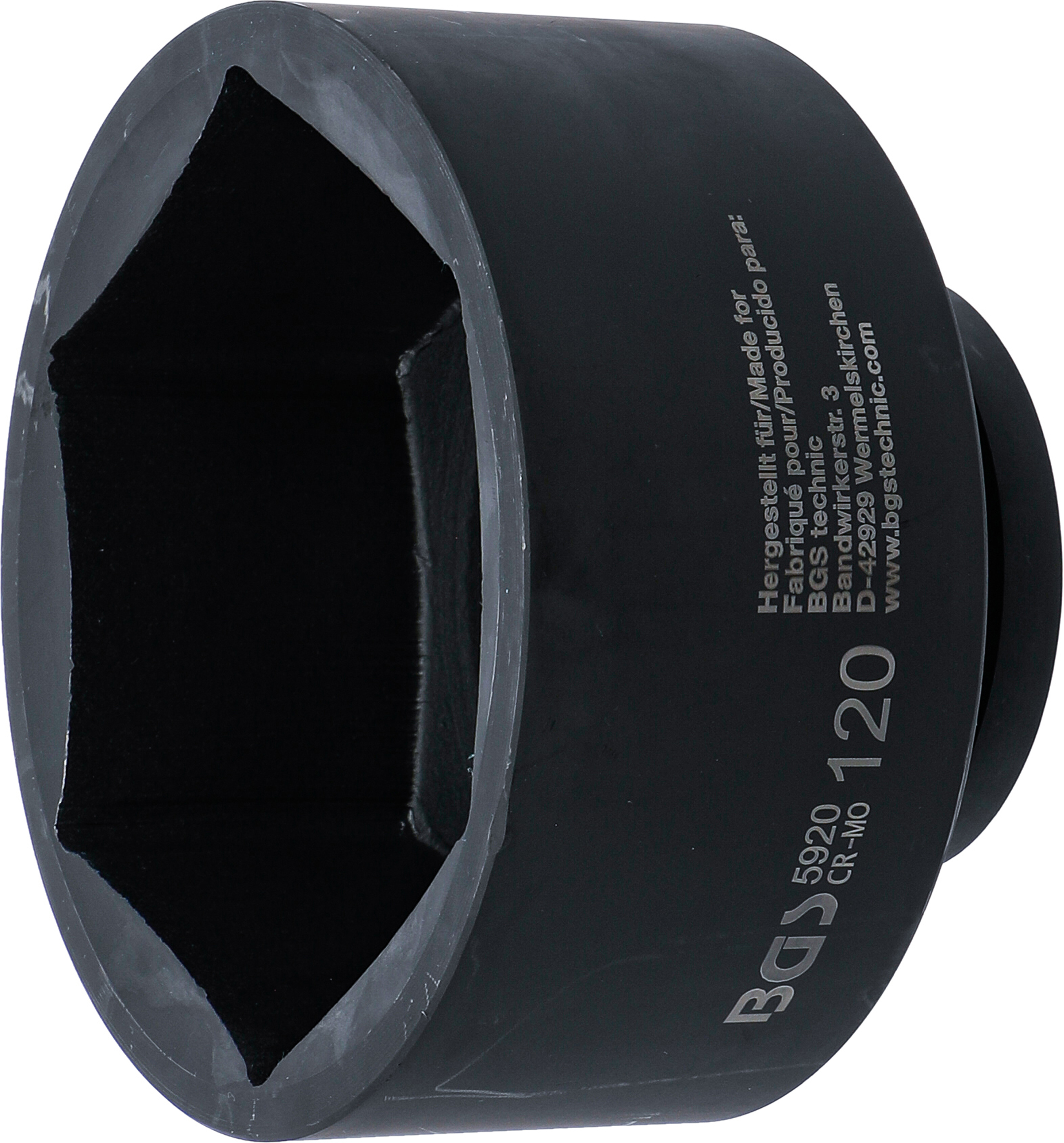 BGS Kraft-Steckschlüssel-Einsatz Sechskant | Antrieb Innenvierkant 25 mm (1") | SW 120 mm