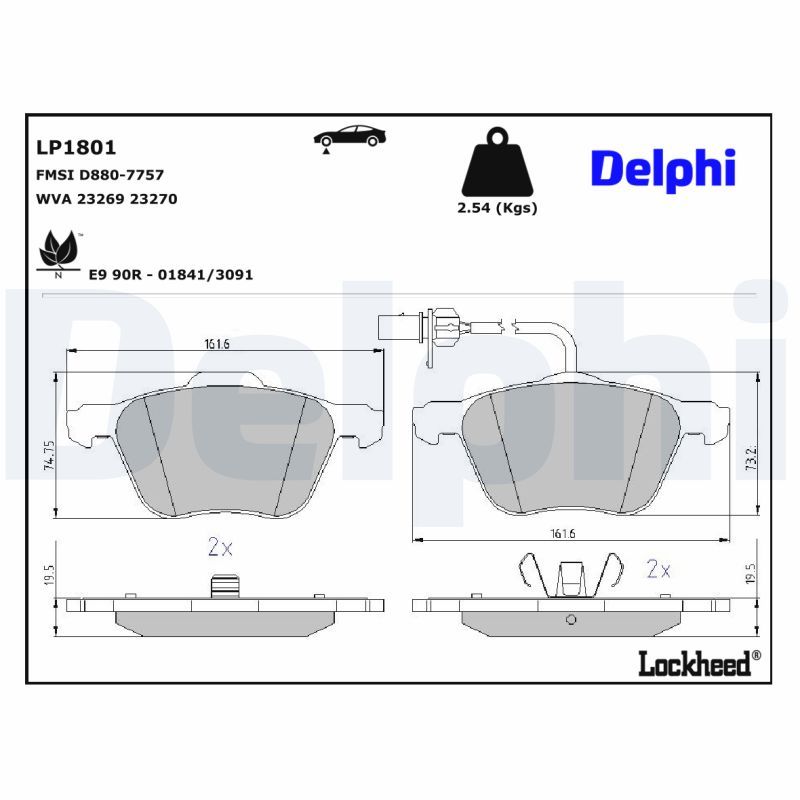 Bremsbelagsatz, Scheibenbremse
