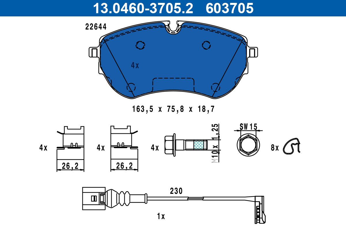 Bremsbelagsatz, Scheibenbremse