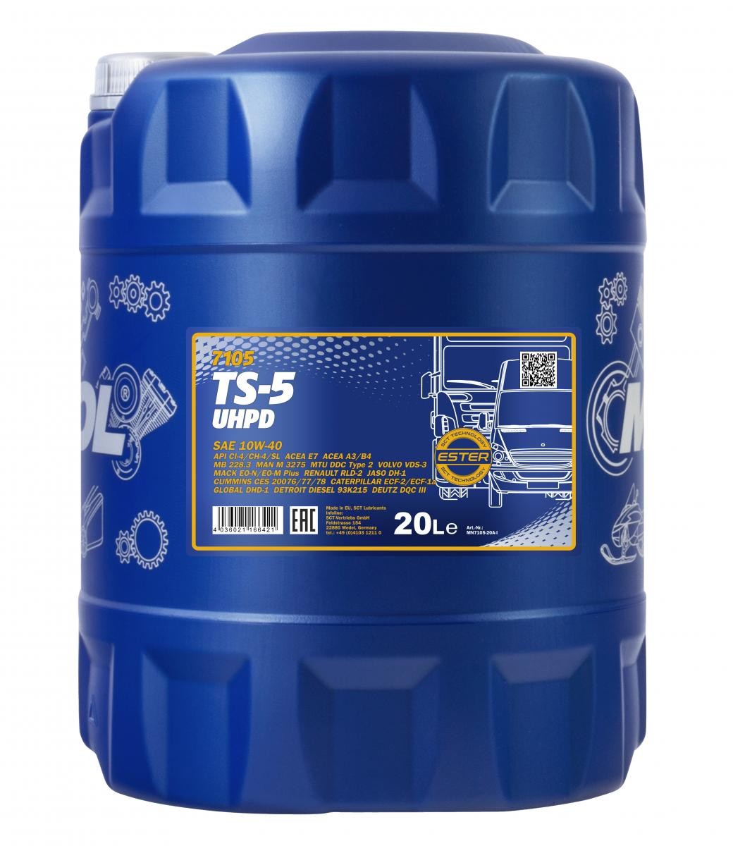 10W-40 Mannol 7105 TS-5 UHPD Motoröl 20 Liter