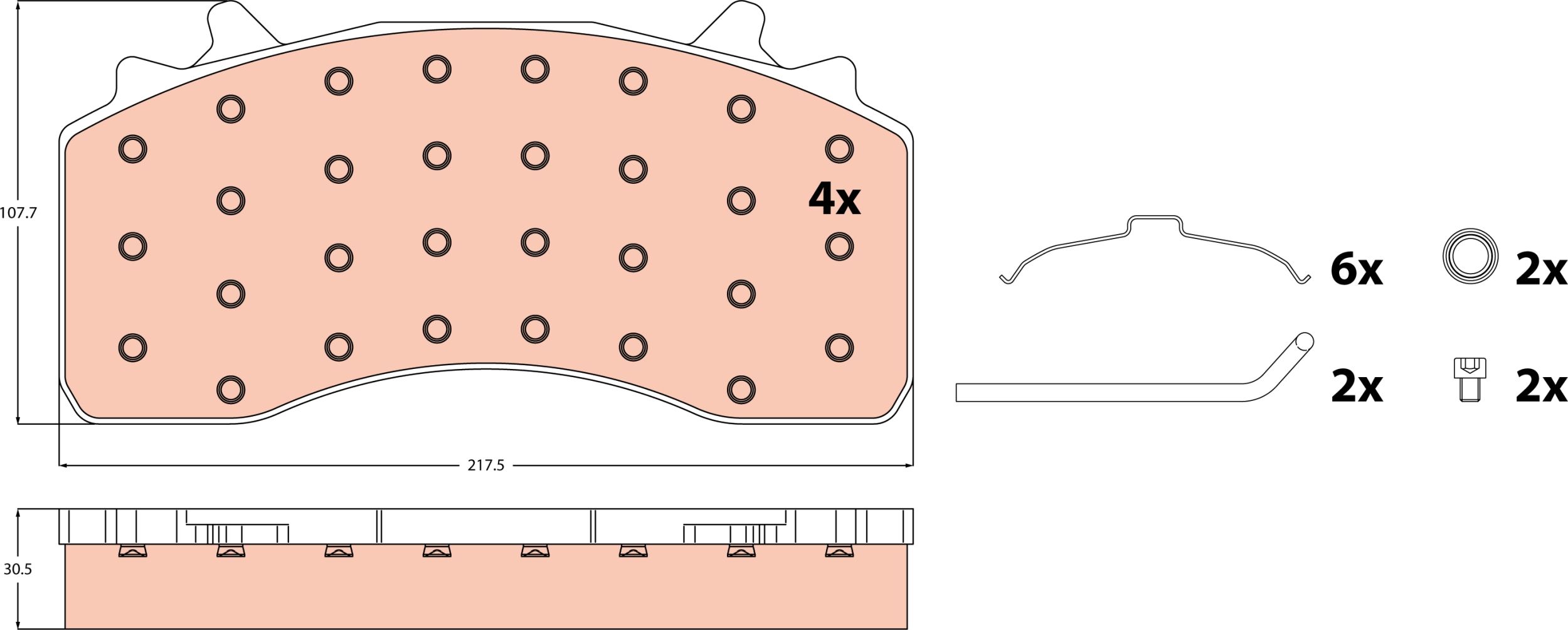 Bremsbelagsatz, Scheibenbremse