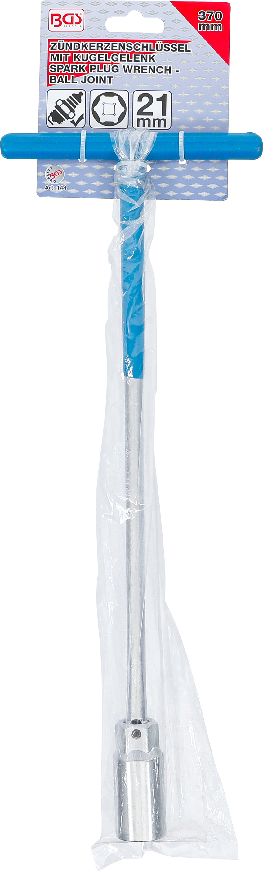 BGS Zündkerzenschlüssel mit T-Griff, Kugelgelenk | SW 20,8 mm