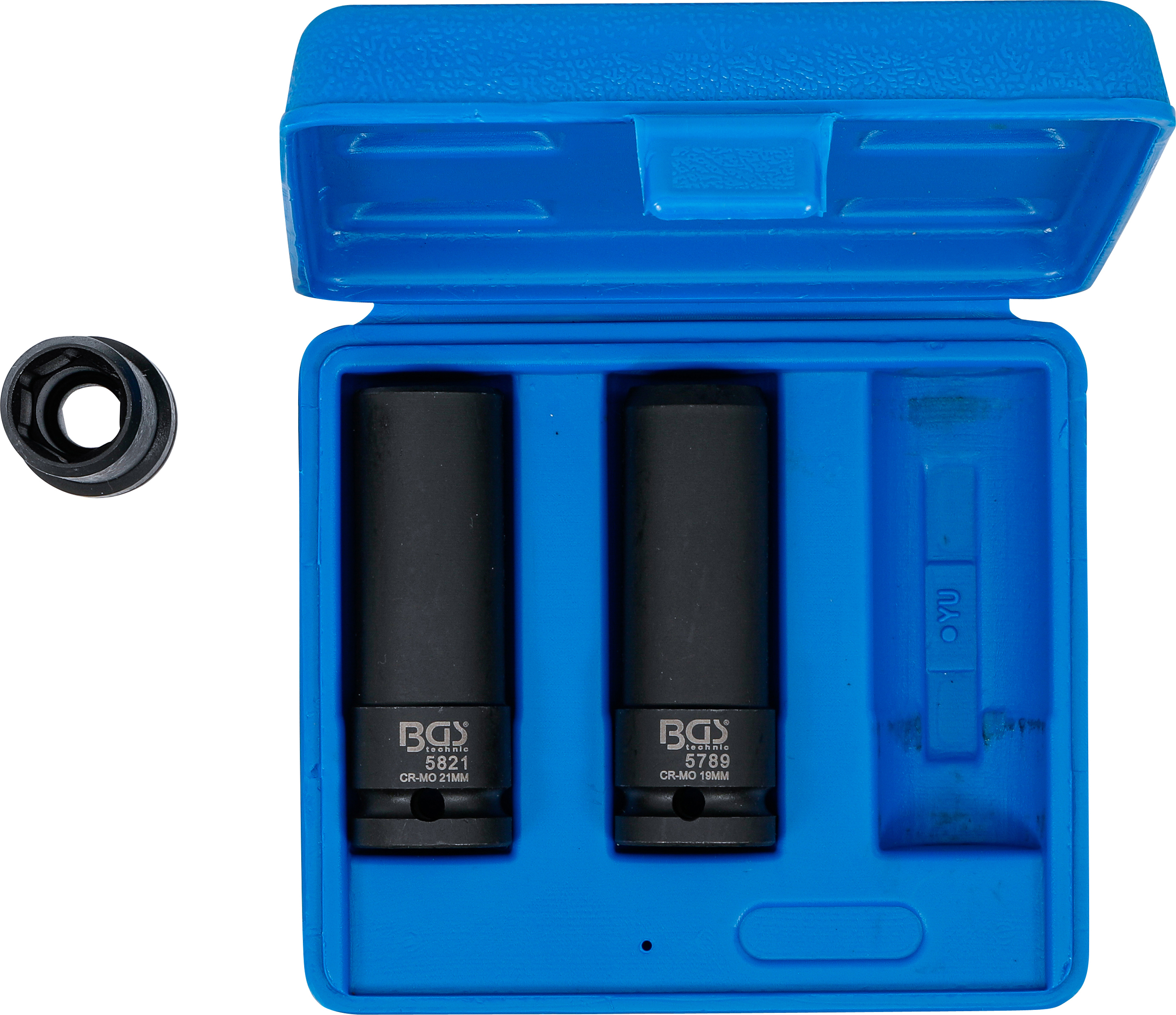 BGS Kraft-Spezial-Steckschlüssel-Einsatz-Satz | Antrieb Innenvierkant 12,5 mm (1/2") | SW 17 / 19 / 21 mm | 3-tlg.