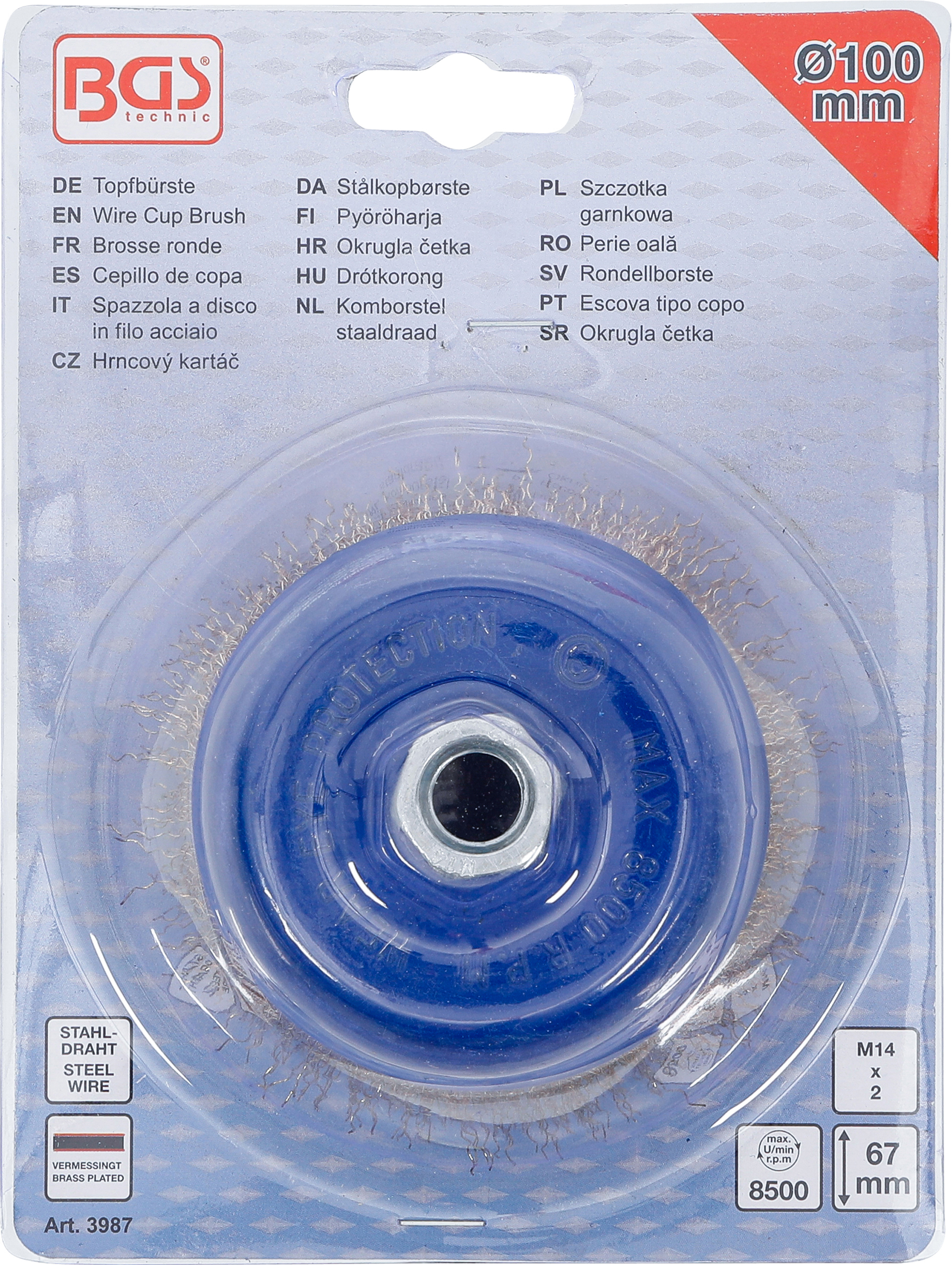 BGS Topfbürste | Aufnahme M14 x 2,0 | Ø 100 x 67 mm