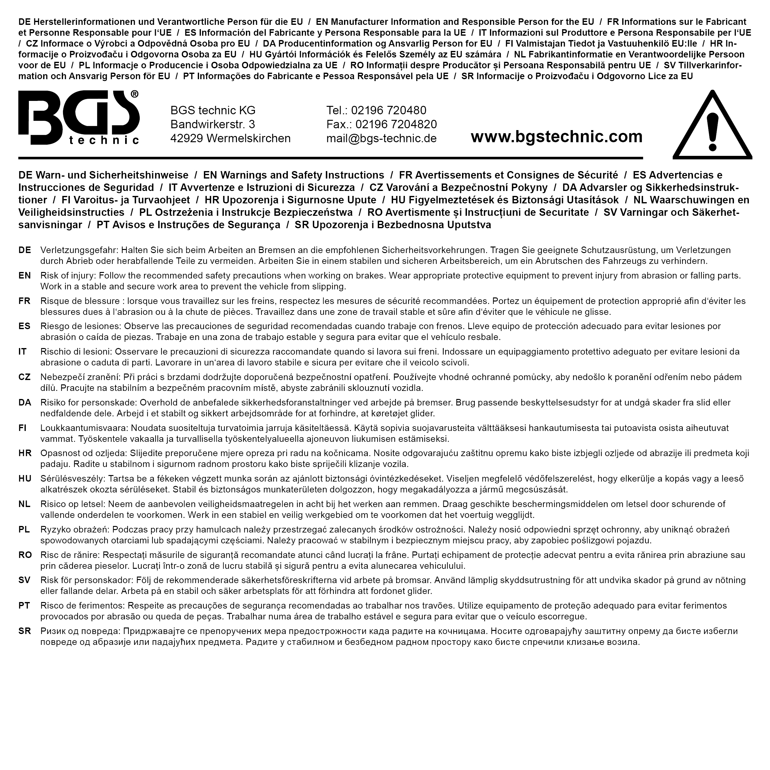 BGS Bremsgestängesteller-Abzieher | für Haldex-Bremse | 160 mm