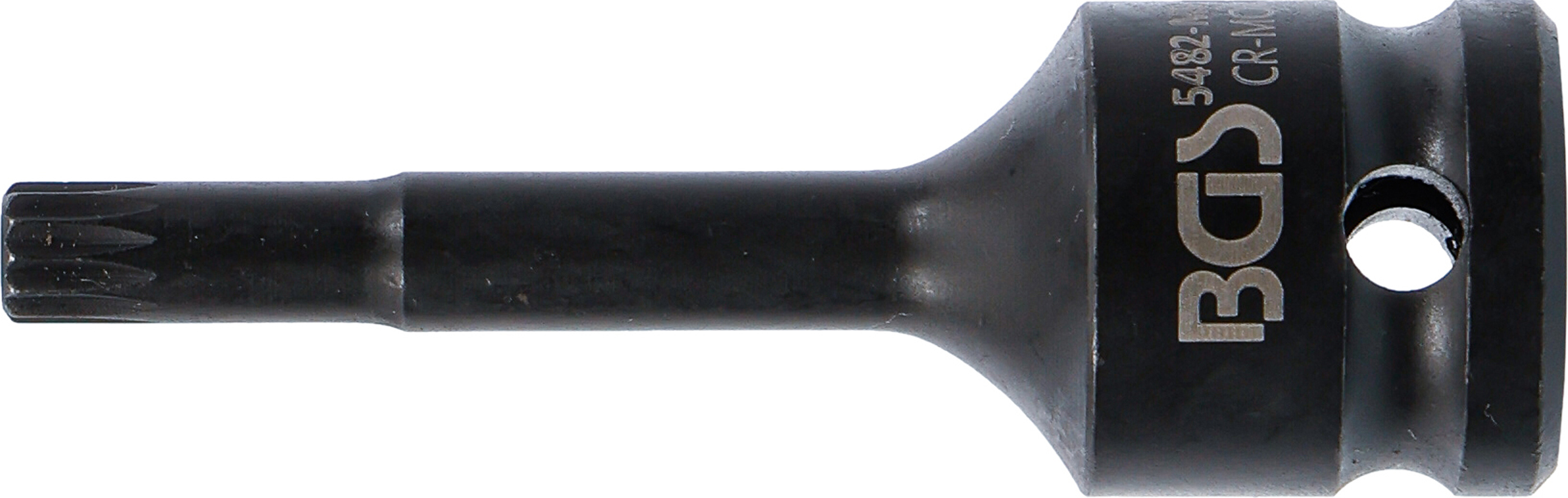 BGS Kraft-Bit-Einsatz | Länge 75 mm | Antrieb Innenvierkant 12,5 mm (1/2") | Innenvielzahn (für XZN) M8