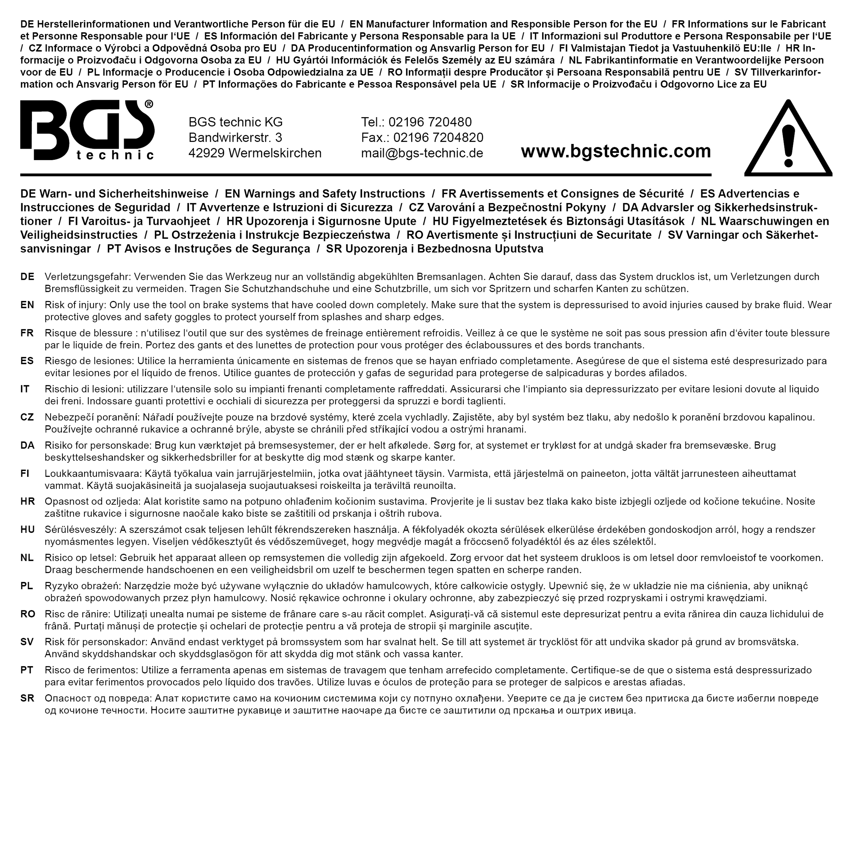 BGS Bremsenentlüfterflasche | 1 l