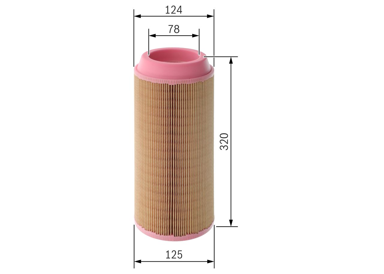 Luftfilter “BOSCH Filtereinsatz , 124 mm, 78 mm”