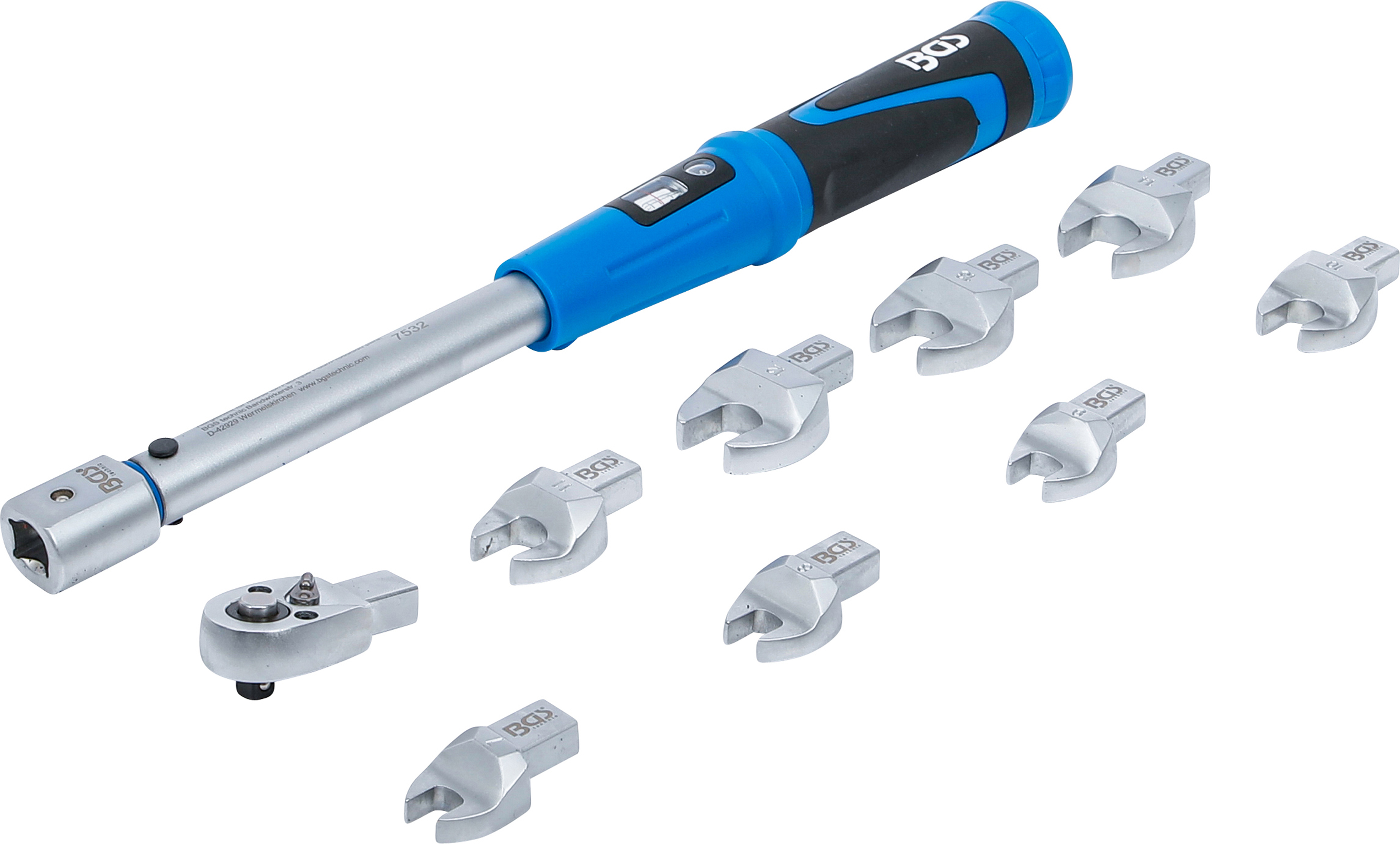 BGS Drehmomentschlüssel-Satz | für 9 x 12 mm Einsteckwerkzeuge | 10 - 50 Nm | 10-tlg.