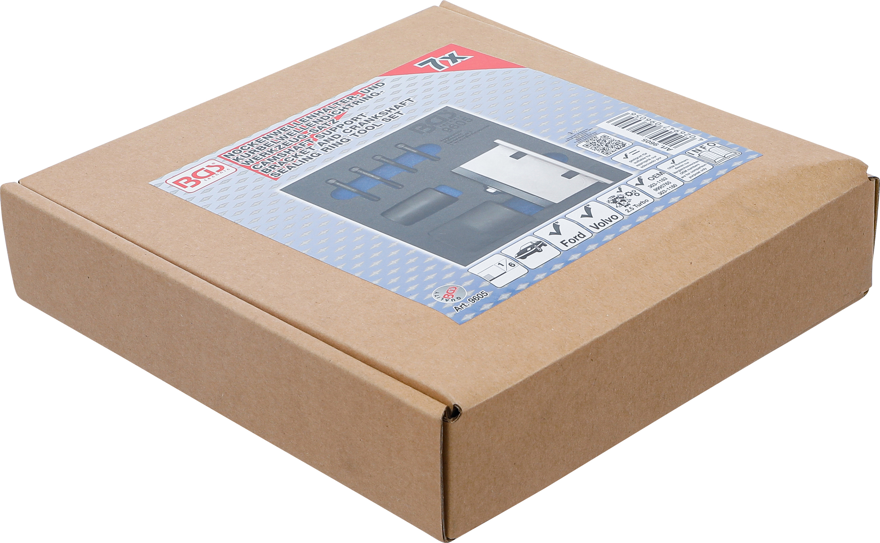 BGS Werkstattwageneinlage 1/6: Nockenwellen-Haltewerkzeug- und Kurbelwellendichtring-Werkzeug-Satz | für Ford, Volvo 2.5 Turbo