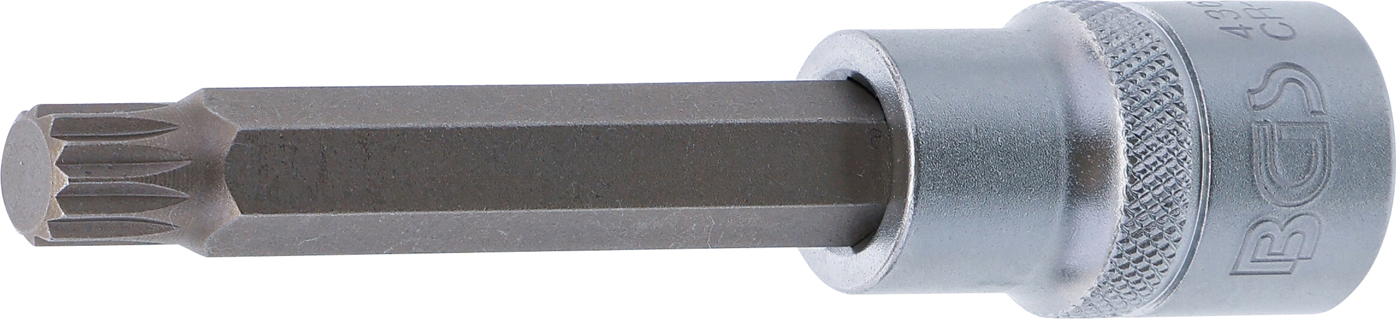 BGS Bit-Einsatz | Länge 100 mm | Antrieb Innenvierkant 12,5 mm (1/2") | Innenvielzahn (für XZN) M10