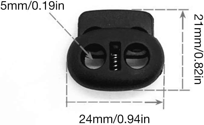 IWILCS 50 Pcs Kordelstopper, Kordelklemme(Doppellochung), Runde Kordelstopper Kunststoff, für Schnurenden, für das Camping, Wandern, den Sport, Rucksä