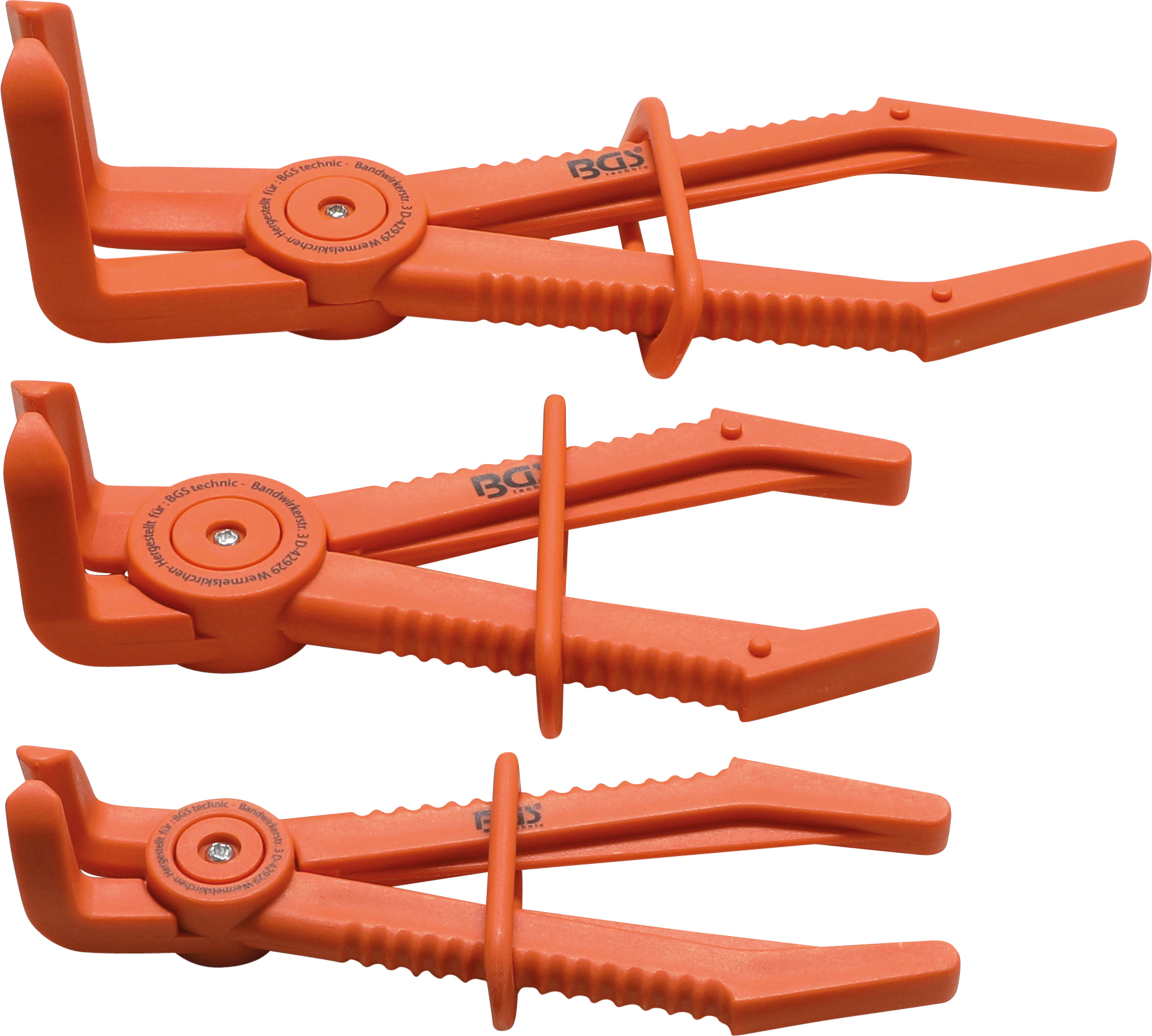 BGS Schlauch-Abklemmzangen-Satz | 90° abgewinkelt | 155 - 220 mm | 3-tlg.