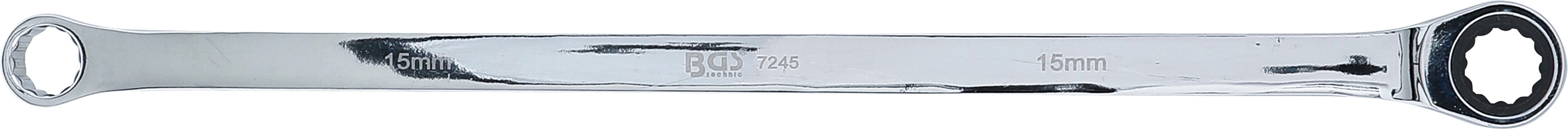 BGS Ratschenring- und Ringschlüssel | extra lang | SW 15 mm