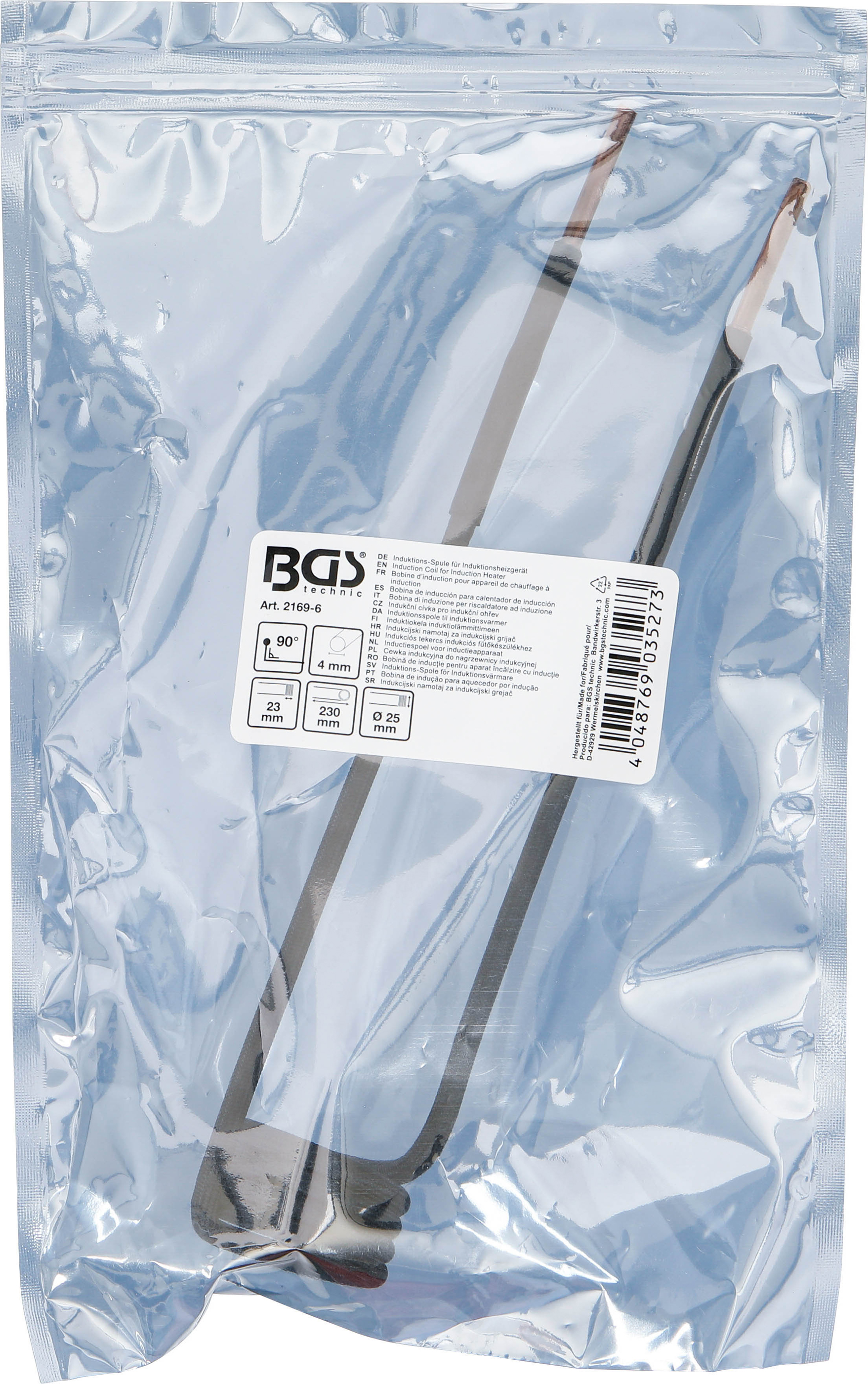 BGS Induktions-Spule für Induktionsheizgerät | 25 mm | 90° abgewinkelt | für Art. 2169, 3390, 3391