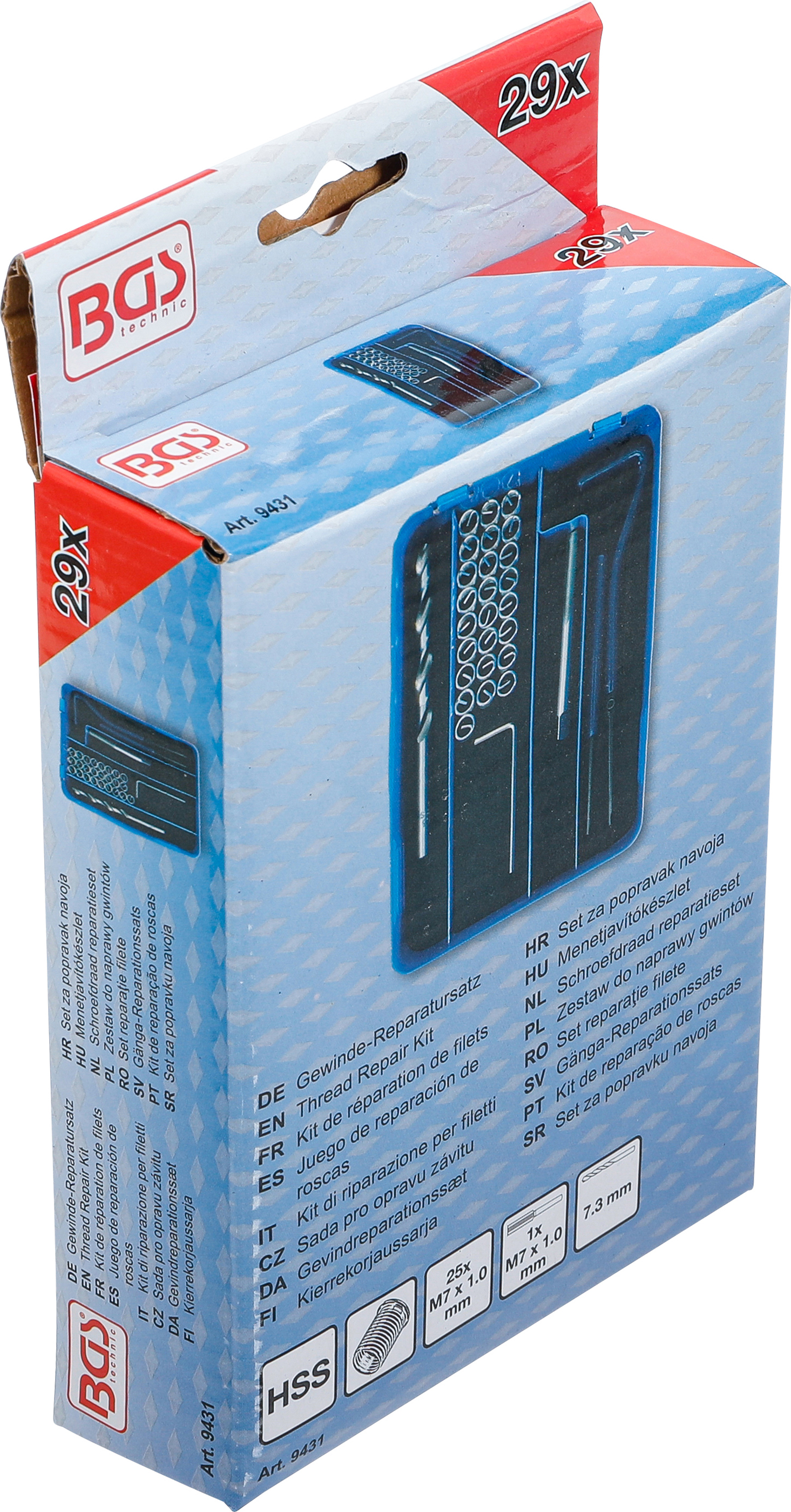 BGS Gewinde-Reparatursatz | M7 x 1.0 | 29-tlg.