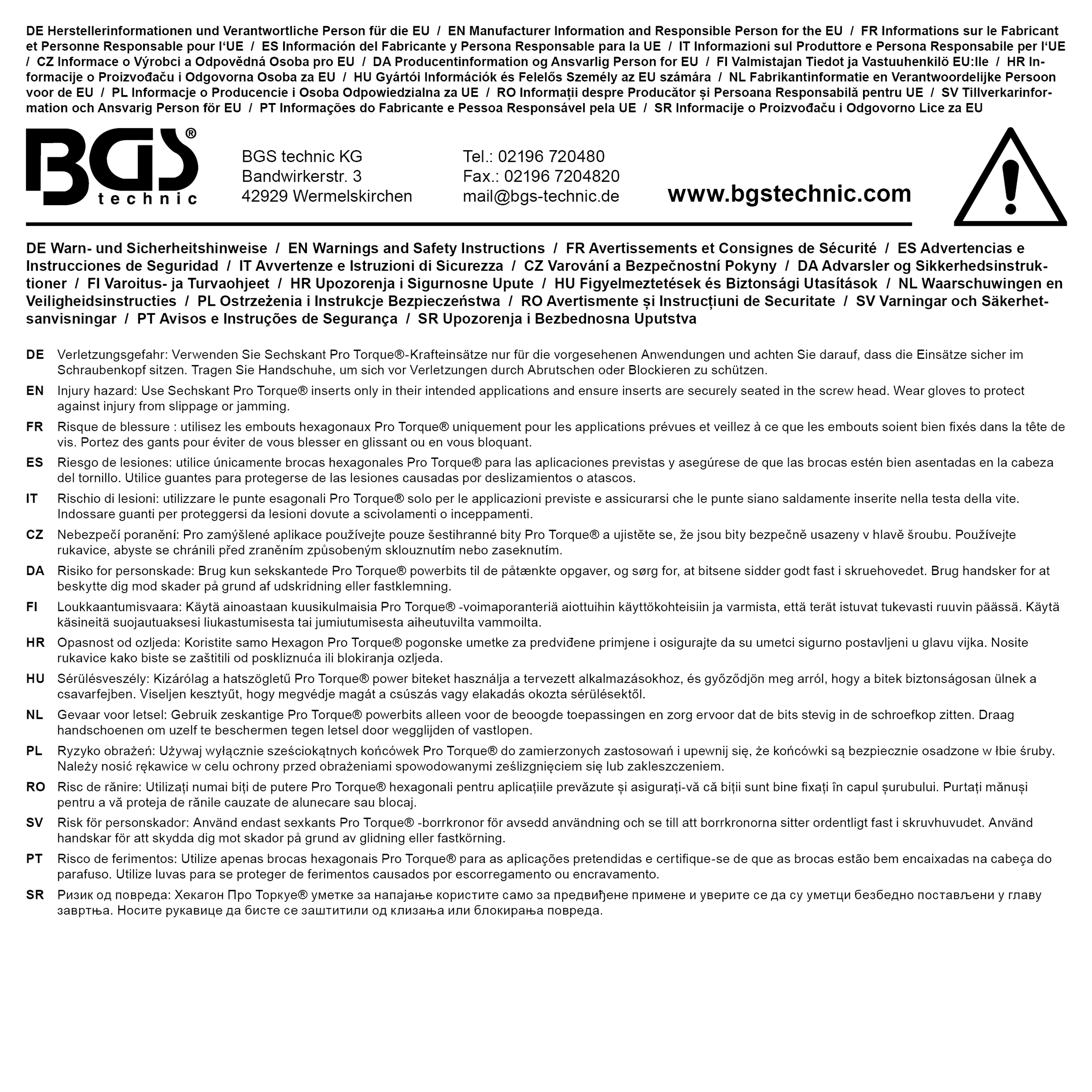 BGS Kraft-Steckschlüssel-Einsatz Sechskant, tief | Antrieb Innenvierkant 20 mm (3/4") | SW 17 mm