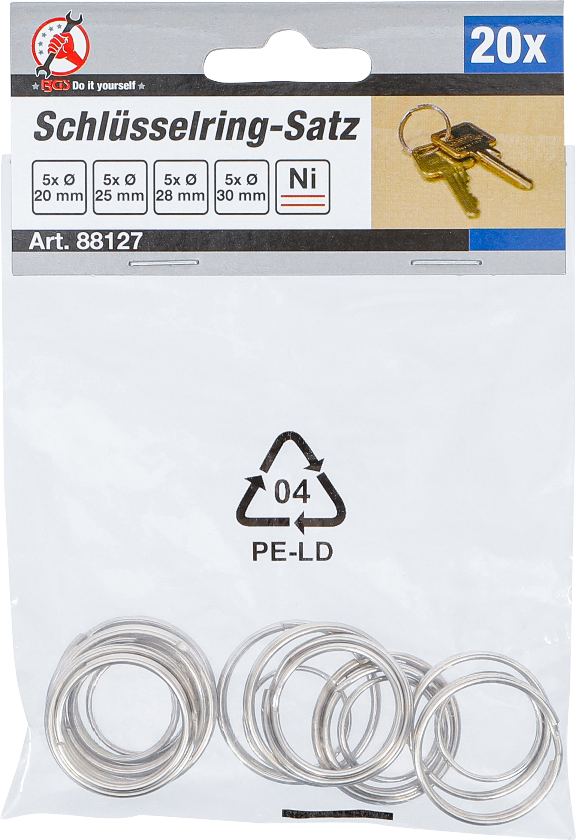 BGS Schlüsselring-Sortiment | 20-tlg.