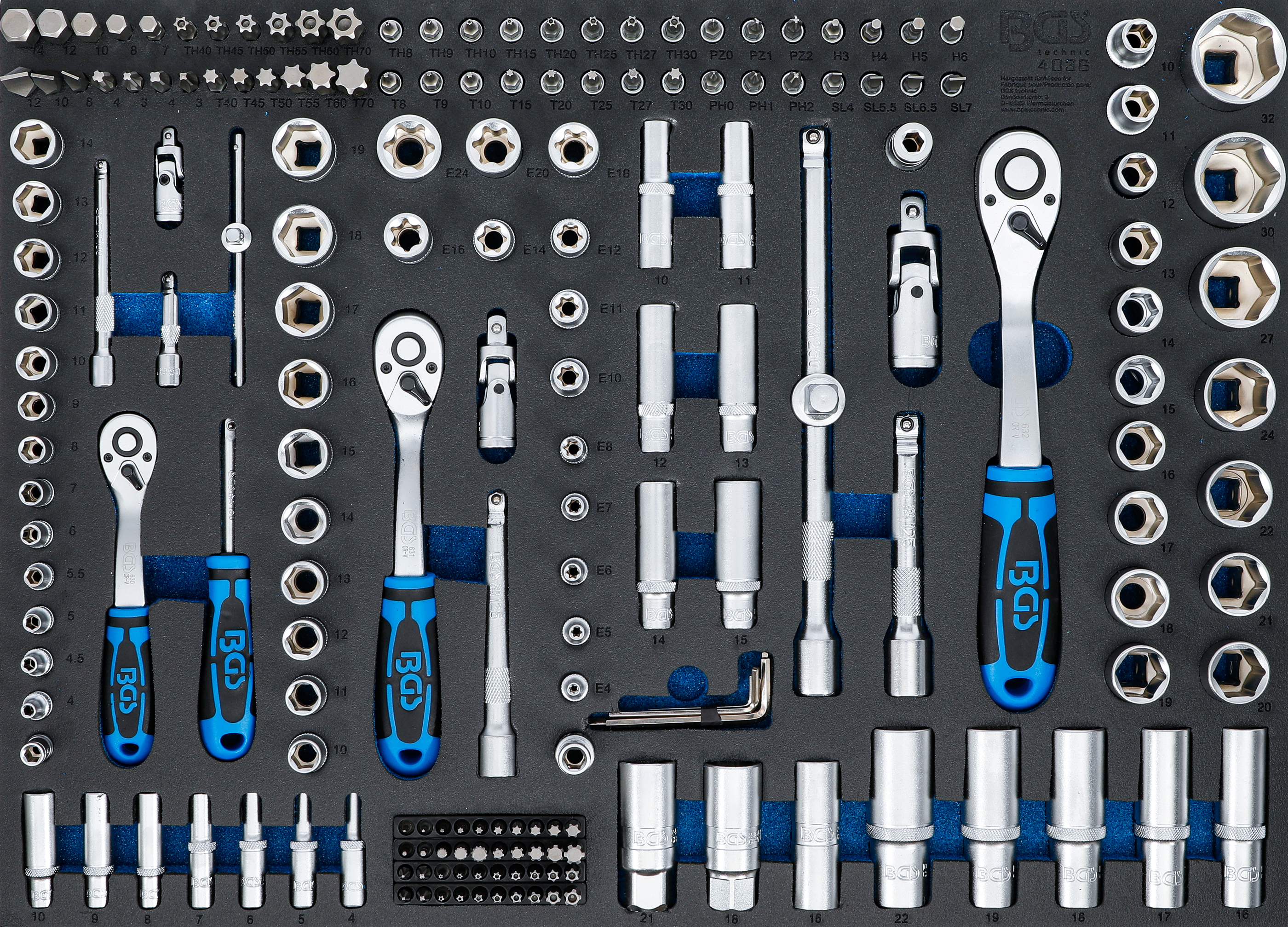 BGS Werkstattwageneinlage 3/3: Steckschlüssel-Satz | 192-tlg.