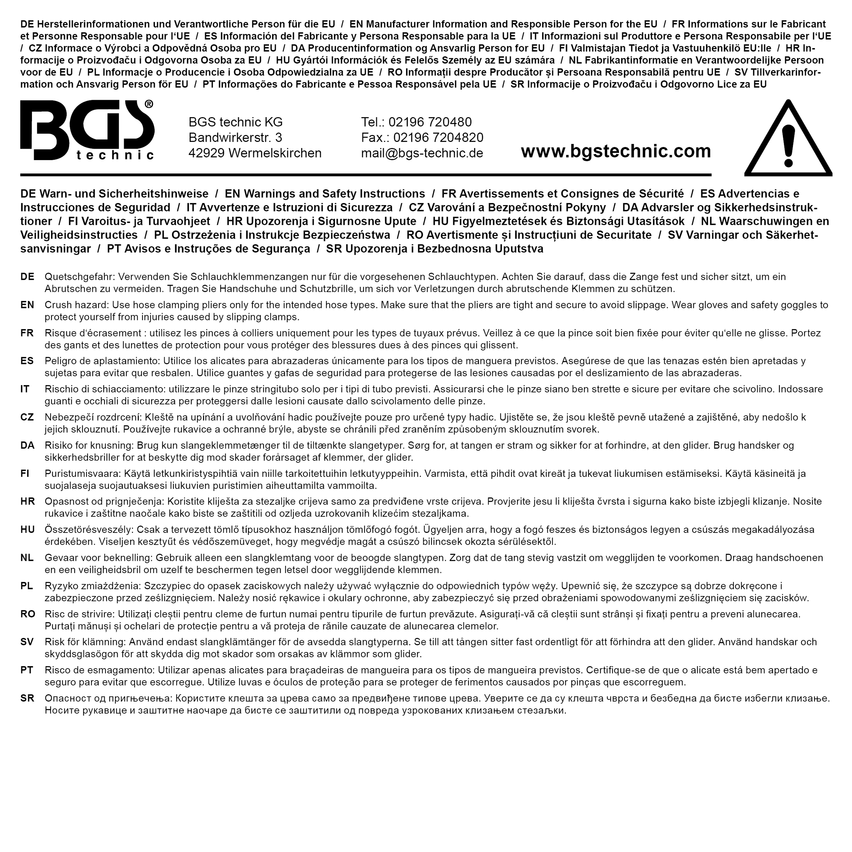 BGS Schlauchklemmenzange | für VAG 2.0 TDI