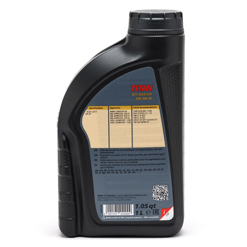 5W-30 Fuchs Titan GT1 Flex C23 Motoröl 1 Liter