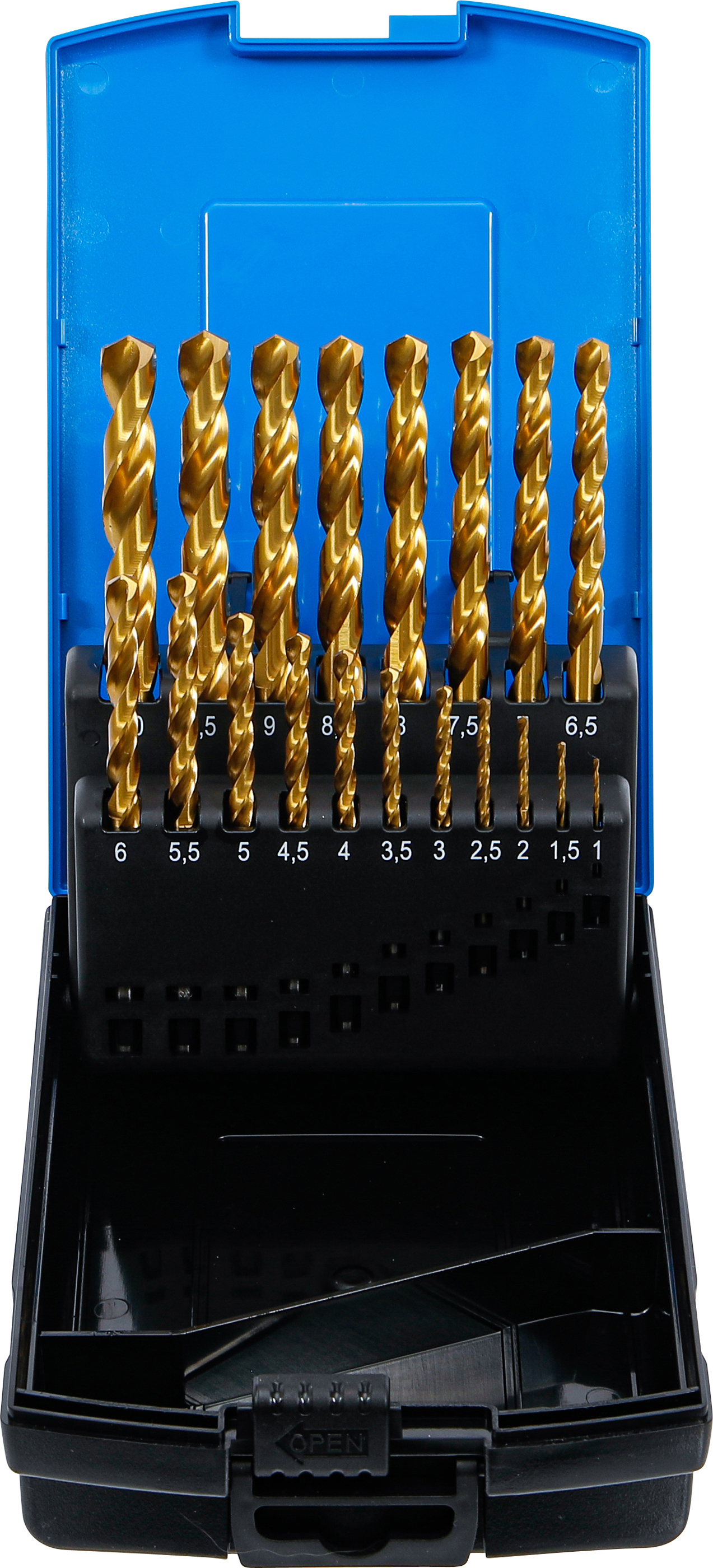 BGS Spiralbohrer-Satz | HSS-G | titan-nitriert | 1 - 10 mm | 19-tlg.