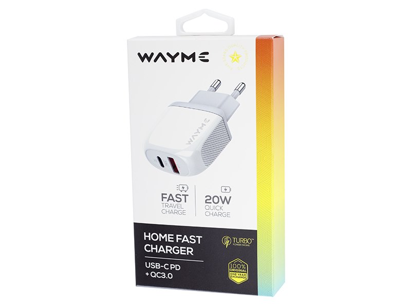 Wayme Netzladegerät Schnell Netzladestecker 20W USB-C + QC3.0
