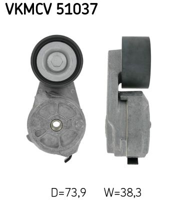 Riemenspanner, Keilrippenriemen VKMCV 51037 “SKF 73,9 mm, 38,3 mm”