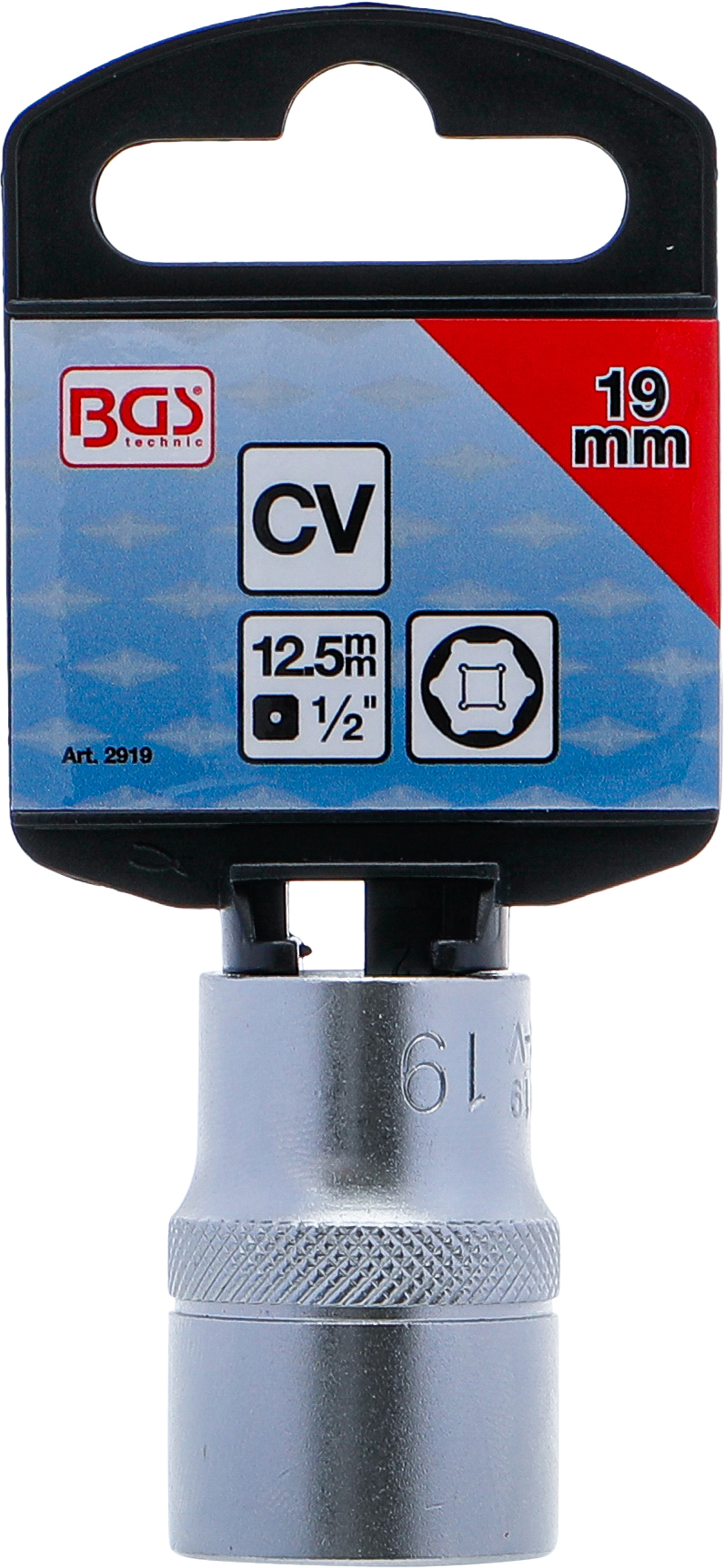 BGS Steckschlüssel-Einsatz Sechskant | Antrieb Innenvierkant 12,5 mm (1/2") | SW 19 mm