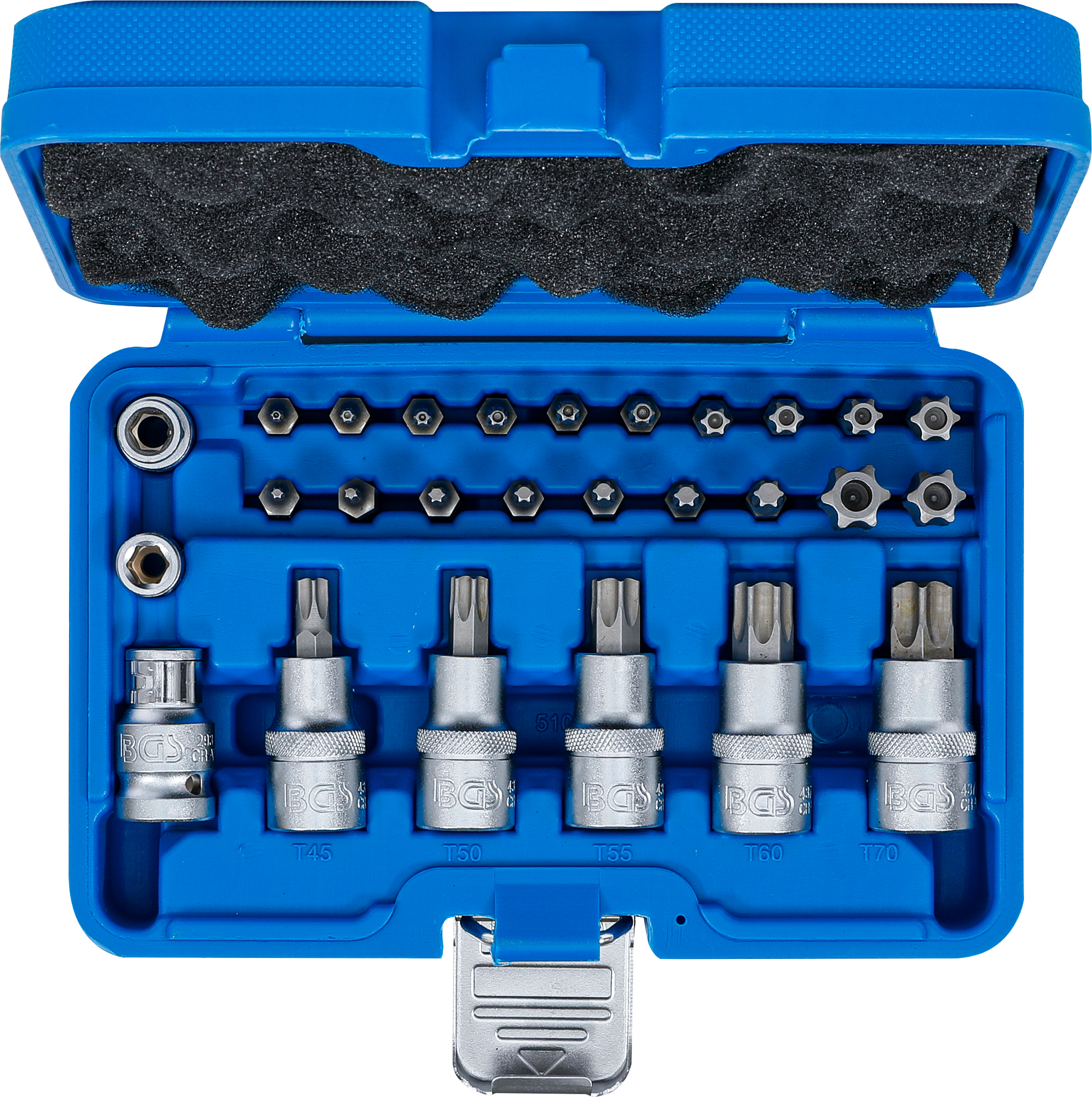 BGS Bit- und Bit-Einsatz-Satz | 12,5 mm (1/2") | T-Profil (für Torx) | 27-tlg.