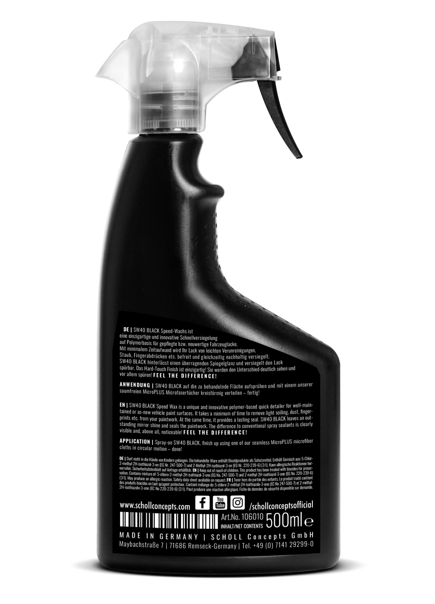 Scholl Concepts SW40 Black Speed Wax Speedwachs 500 ml