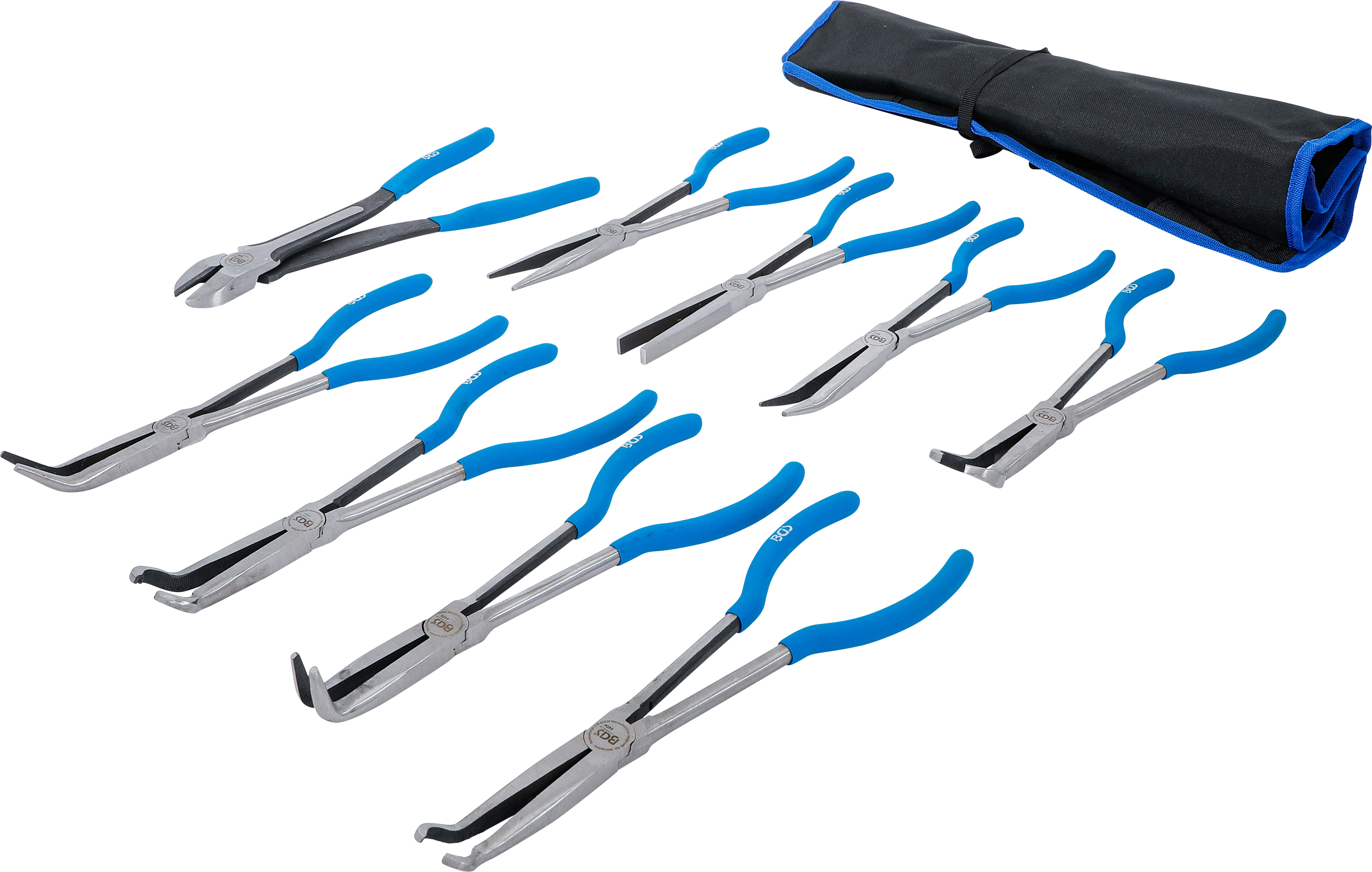 BGS Langbeck- / Flach- und Zündkerzen-Stecker-Zangen-Satz | extra lang | 9-tlg.