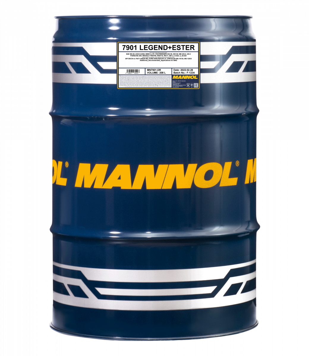 0W-40 Mannol 7901 Legend + Ester Motoröl 208 Liter