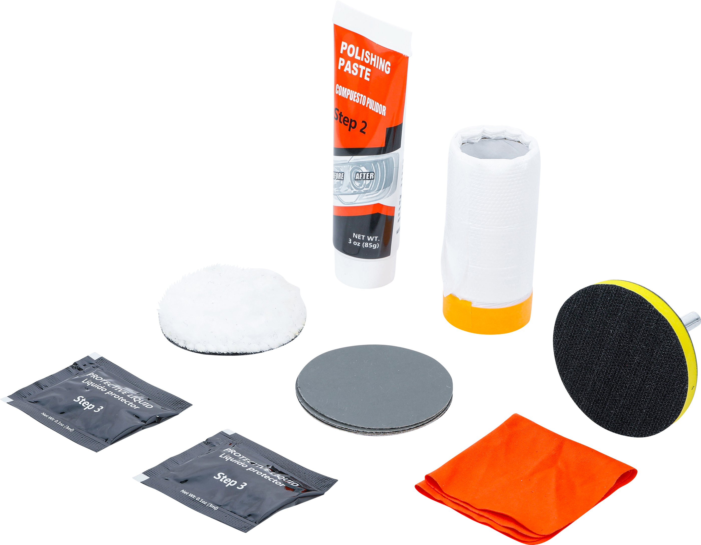 BGS Fahrzeugscheinwerfer-Aufbereitungs-Kit | 14-tlg.