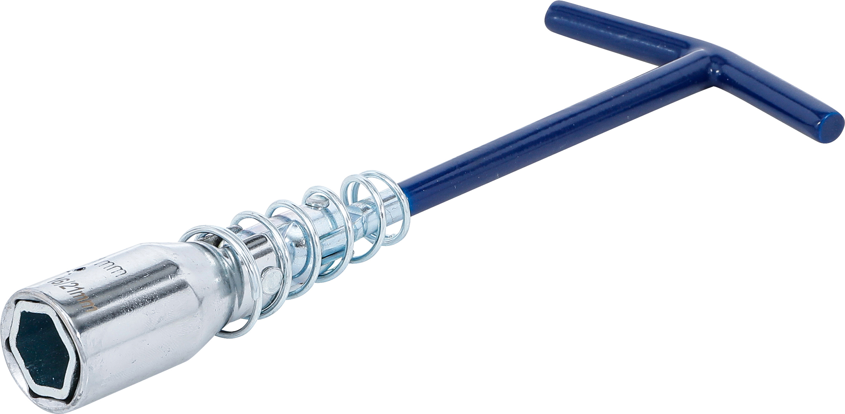 BGS Zündkerzenschlüssel mit T-Griff, Gelenkfeder | Sechskant SW 16 mm / SW 21 mm