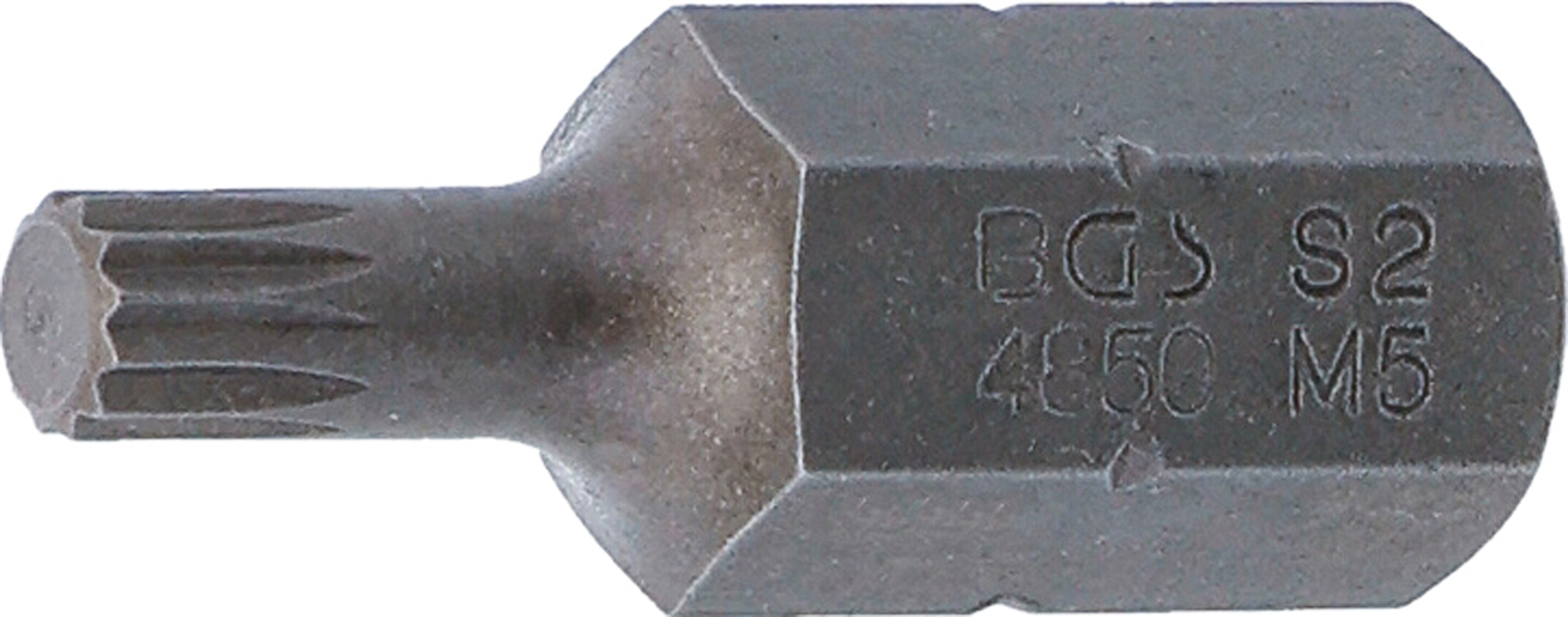 BGS Bit | Länge 30 mm | Antrieb Außensechskant 10 mm (3/8") | Innenvielzahn (für XZN) M5