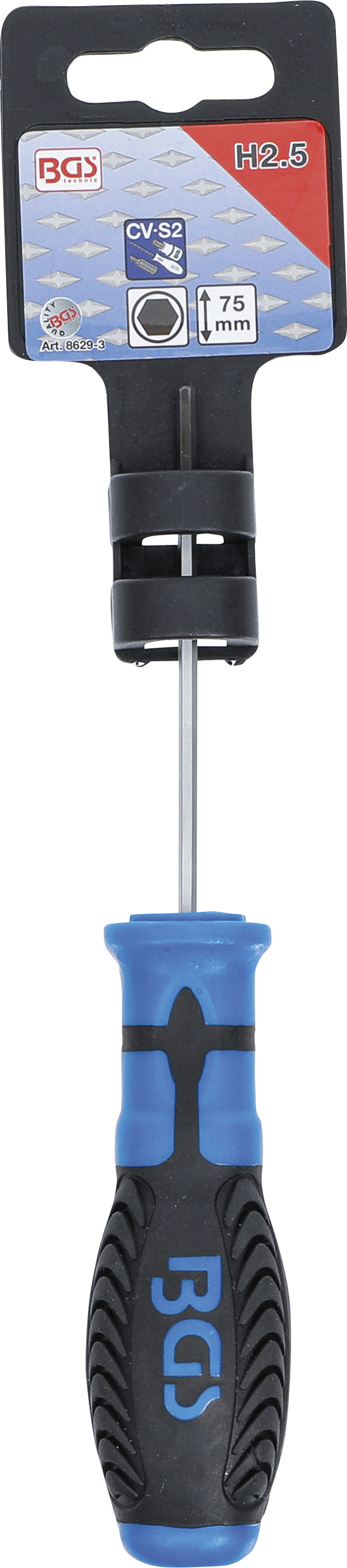 BGS Schraubendreher | Innensechskant 2,5 mm | Klingenlänge 75 mm