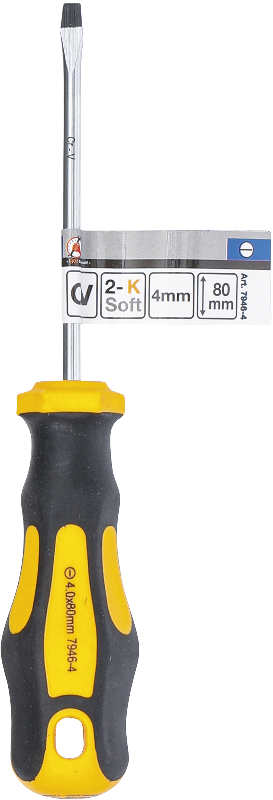 BGS Schraubendreher | Schlitz 4 mm | Klingenlänge 80 mm