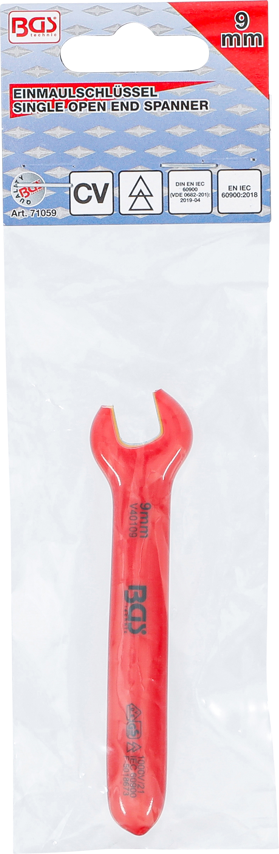 BGS VDE-Einmaulschlüssel | SW 9 mm