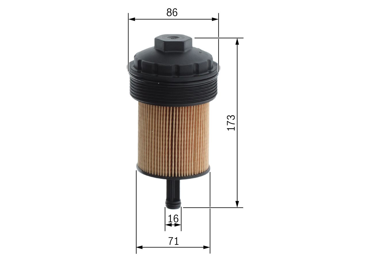 Ölfilter “BOSCH Filtereinsatz , mit Dichtung , 173 mm”