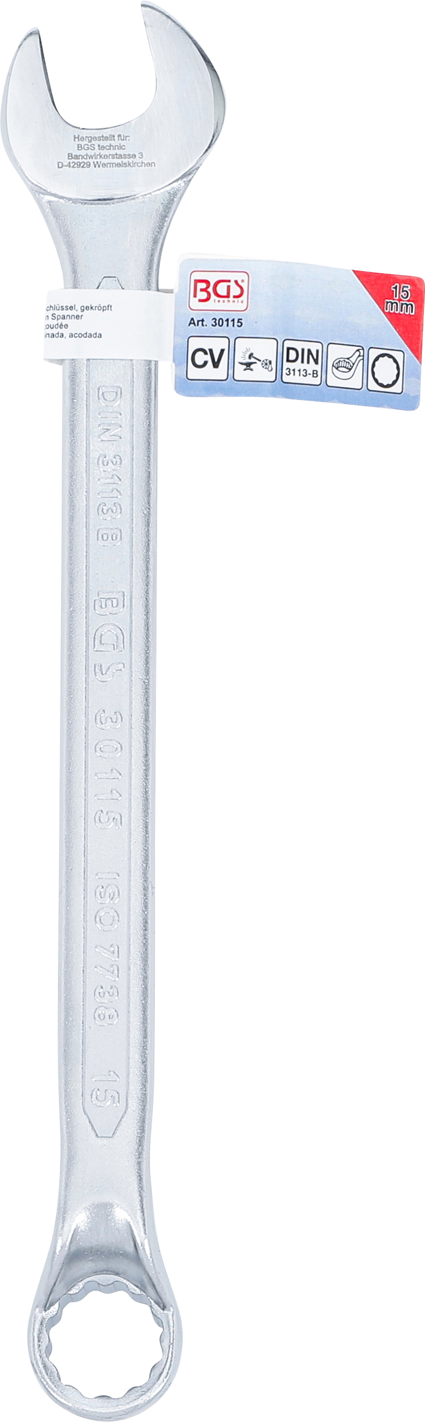 BGS Maul-Ringschlüssel, gekröpft | SW 15 mm