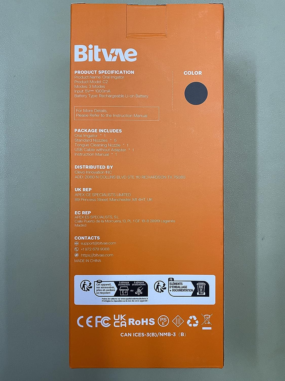 Munddusche Kabellos 3 Reinigungsmodi 6 Jet-Tipps - Bitvae Munddusche Wasserdicht Einsatz in Dusche, Eine Ladung 40 Tage Nutzung Zahnzwischenraumreinig