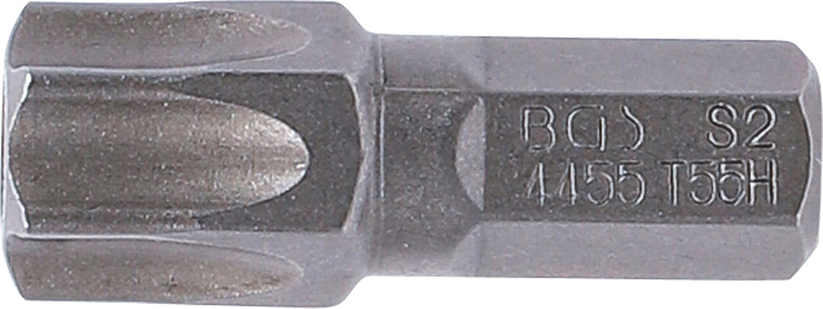 BGS Bit | Länge 30 mm | Antrieb Außensechskant 8 mm (5/16") | T-Profil (für Torx) mit Bohrung T55