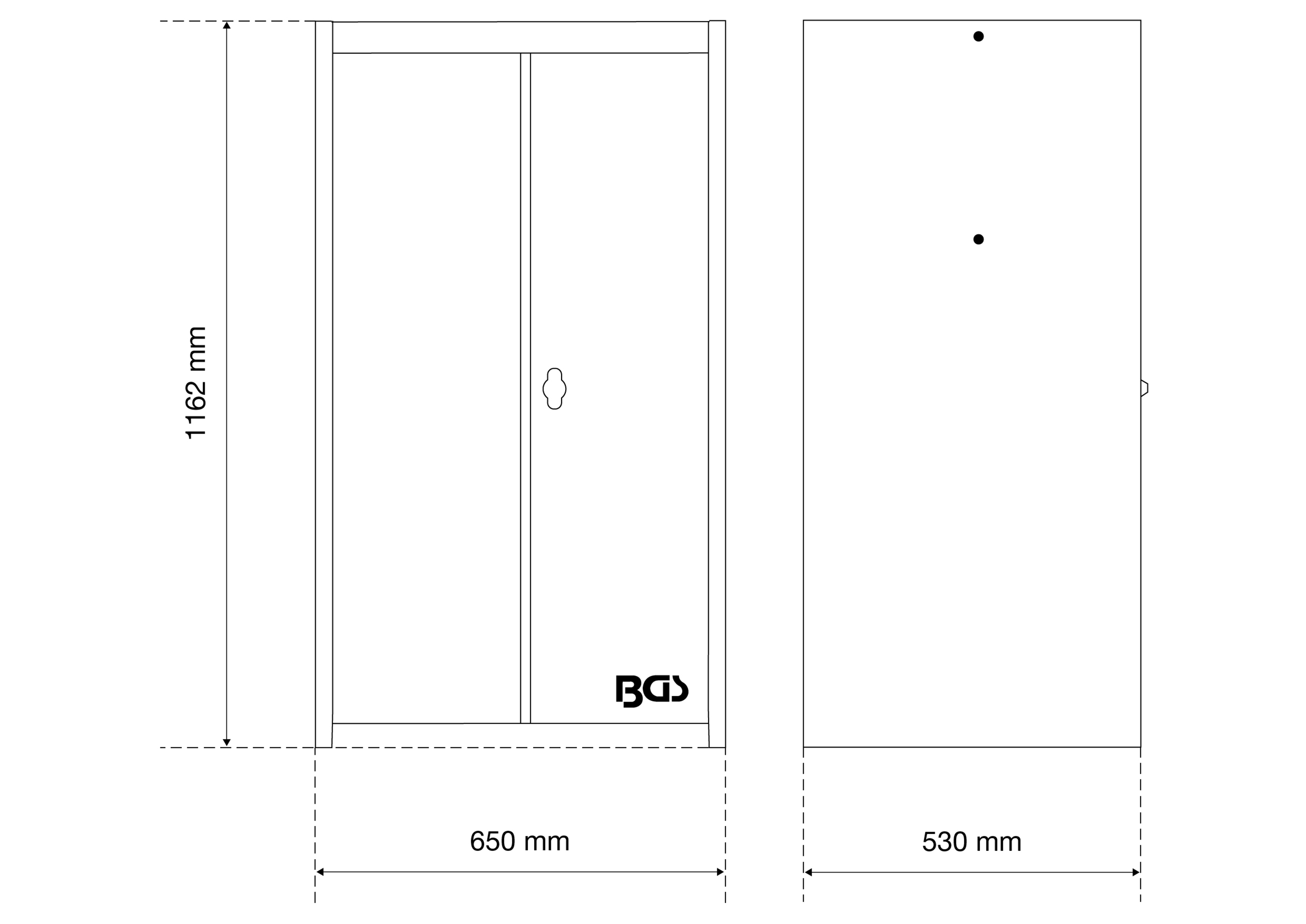 BGS Werkstattschrank | 2-türig | mit 2 Fachböden