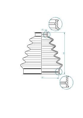 Faltenbalg, Antriebswelle