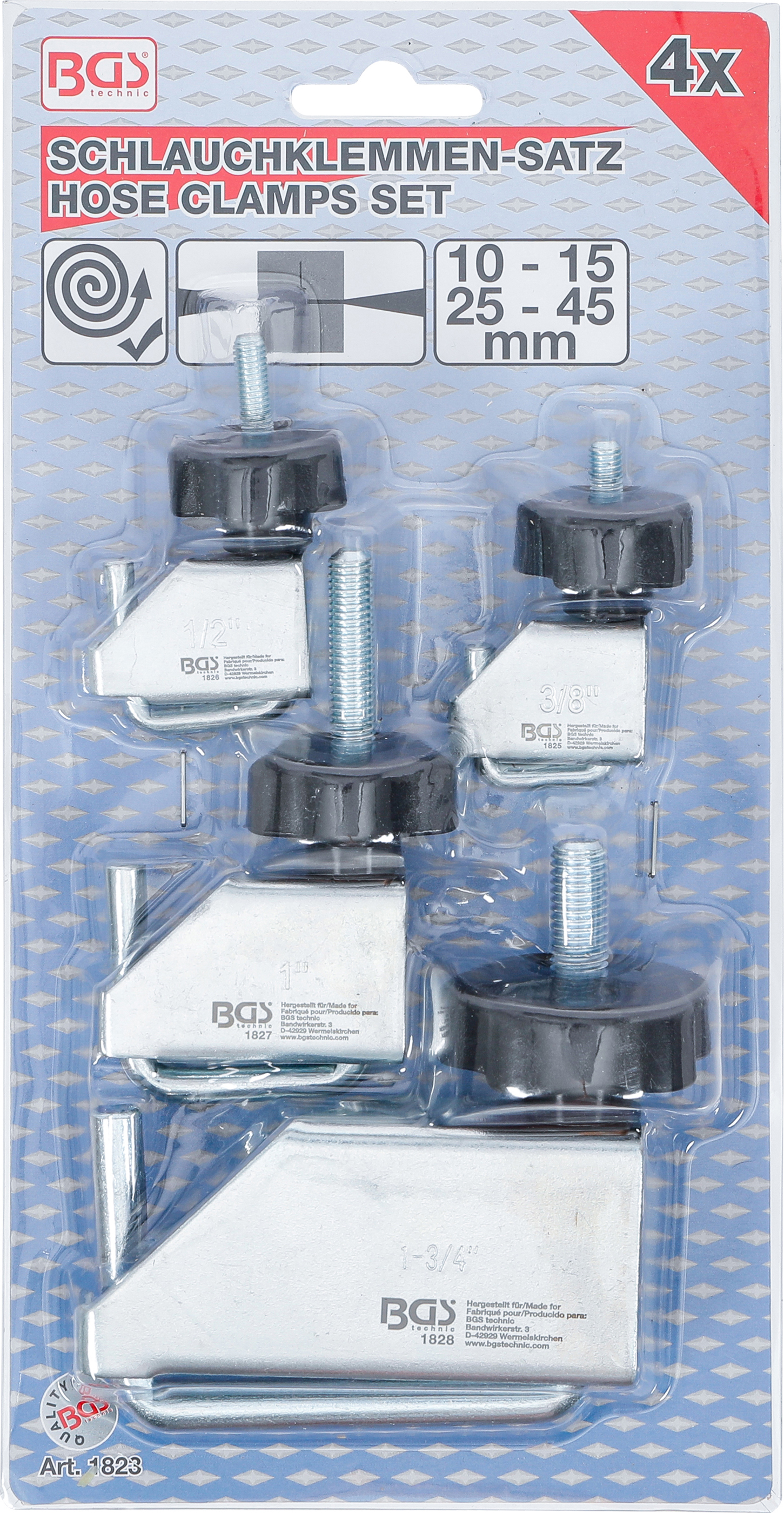 BGS Schlauchklemmen-Sortiment | 4-tlg.