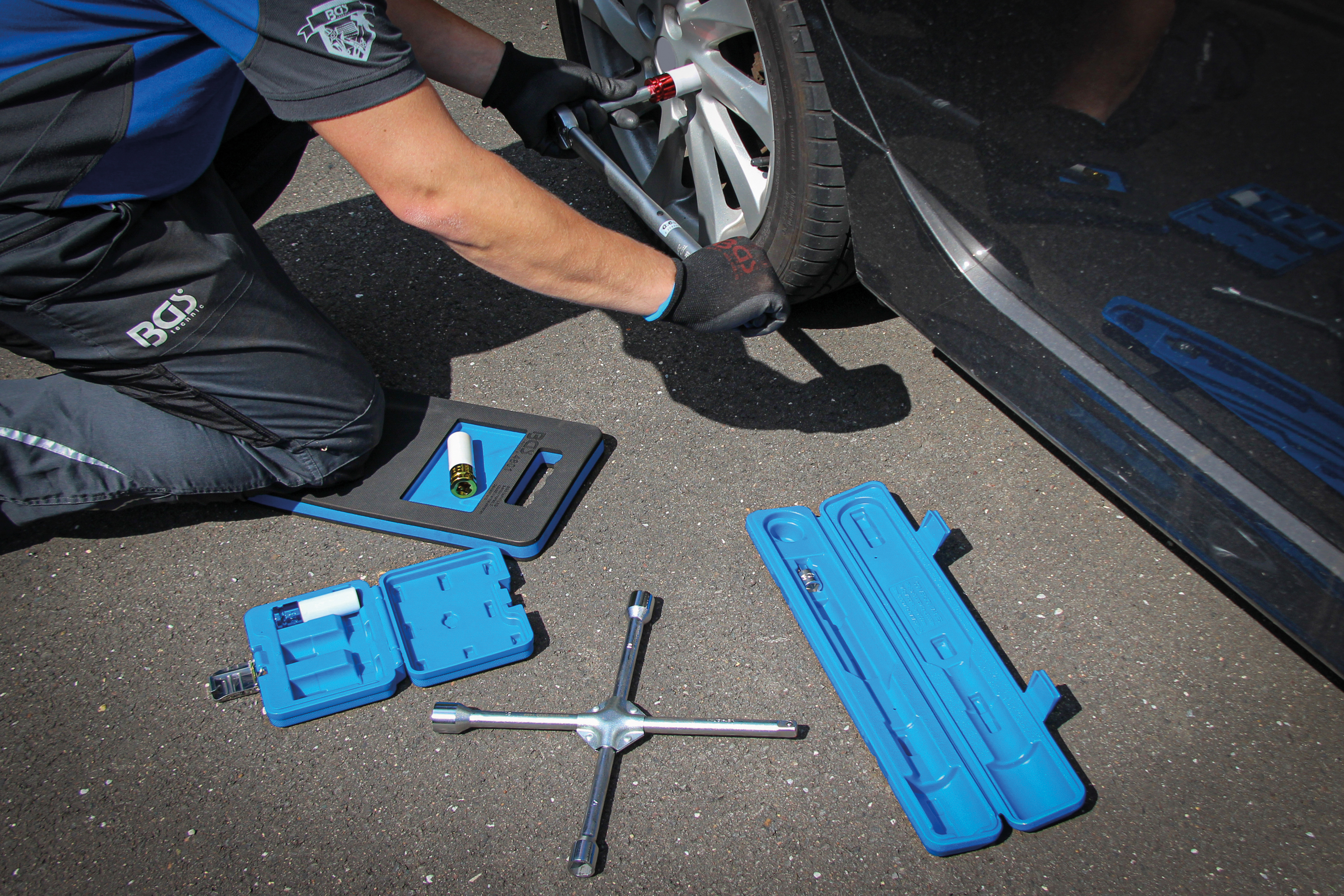 BGS Radwechsel-Service-Satz mit Rangier-Wagenheber 1,5 t | 10-tlg.